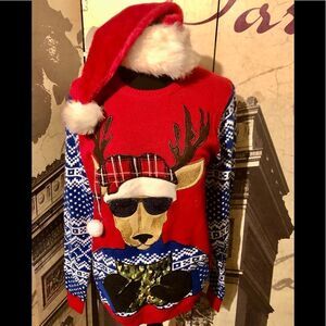 Fun Christmas sweater by Jolly Sweaters in medium